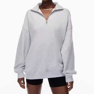 Aritzia TNA Heather Grey Half Zip